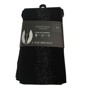 Lane Bryant Black Nylon-Spandex smoothing Tights black with sparkling Sz C/D